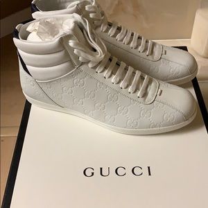 white high top gucci shoes